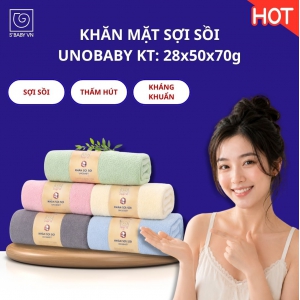 Khăn mặt sợi sồi UNOBABY/02; KT: 28x50cm