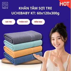 Khăn tắm sợi tre UCHIBABY - KT 60x120cm (túi)