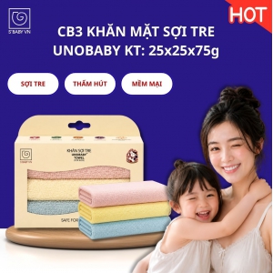 Khăn mặt sợi tre UNOBABY/03; KT: 25x25cm(Hộp) Khăn mặt sợi tre UNOBABY/03; KT: 25x25cm(Hộp)