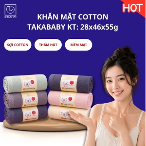 Khăn mặt cotton TAKABABY/003, KT: 28x46cm Khăn mặt cotton TAKABABY/003, KT: 28x46cm