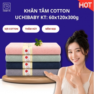Khăn tắm Cotton UCHIBABY - KT 60x120cm Khăn tắm Cotton UCHIBABY - KT 60x120cm
